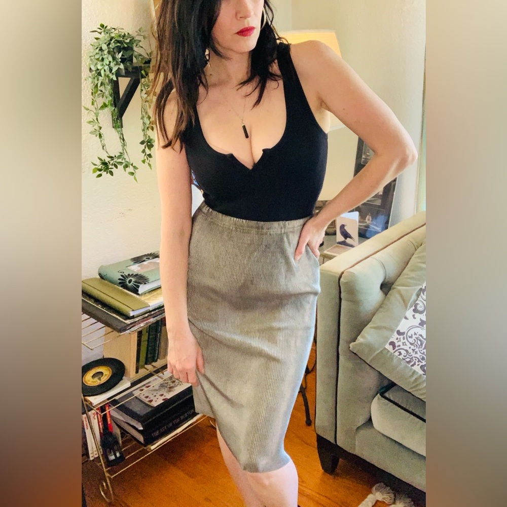 Vintage Metallic Pierre Cardin Pencil Skirt